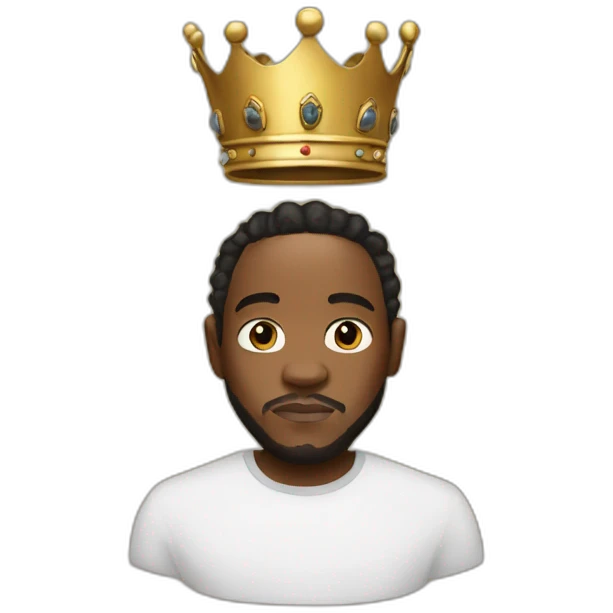 Kendrick Lamar with locks and his crown  emoji