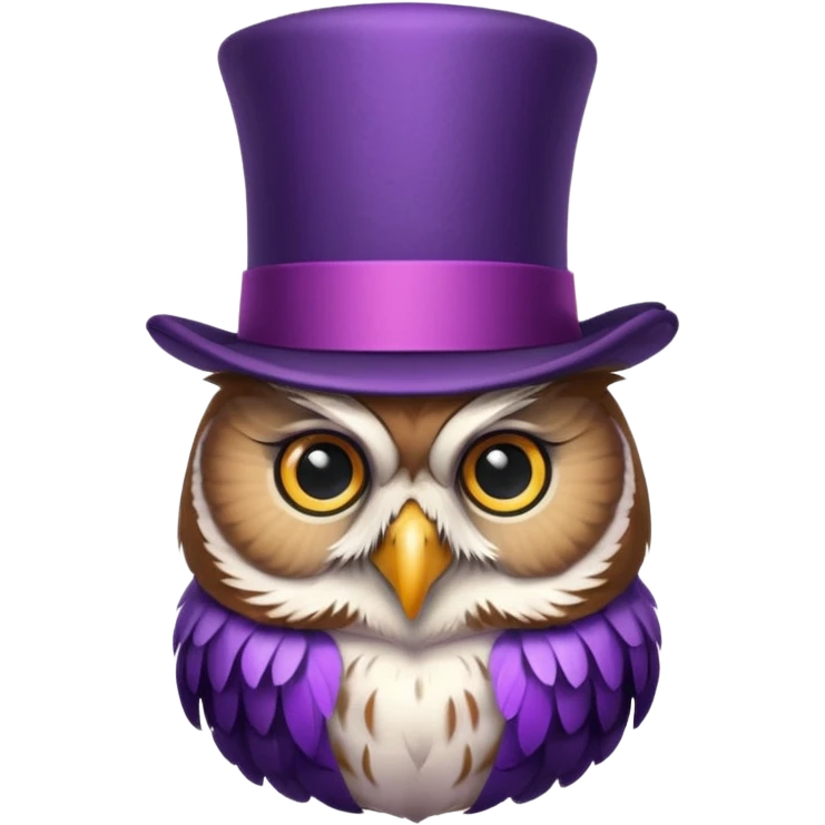 owl wear purple with hat emoji