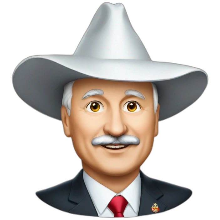 Emoji of President Lukashenko in a magic hat emoji