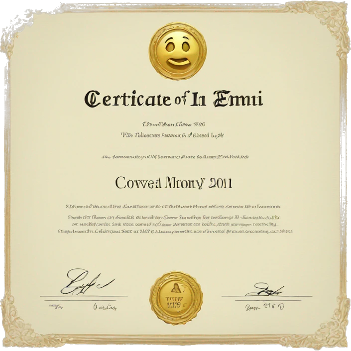 certificate in line emoji