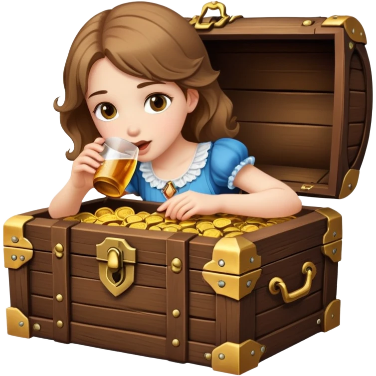 Girl drinking à coffre emoji