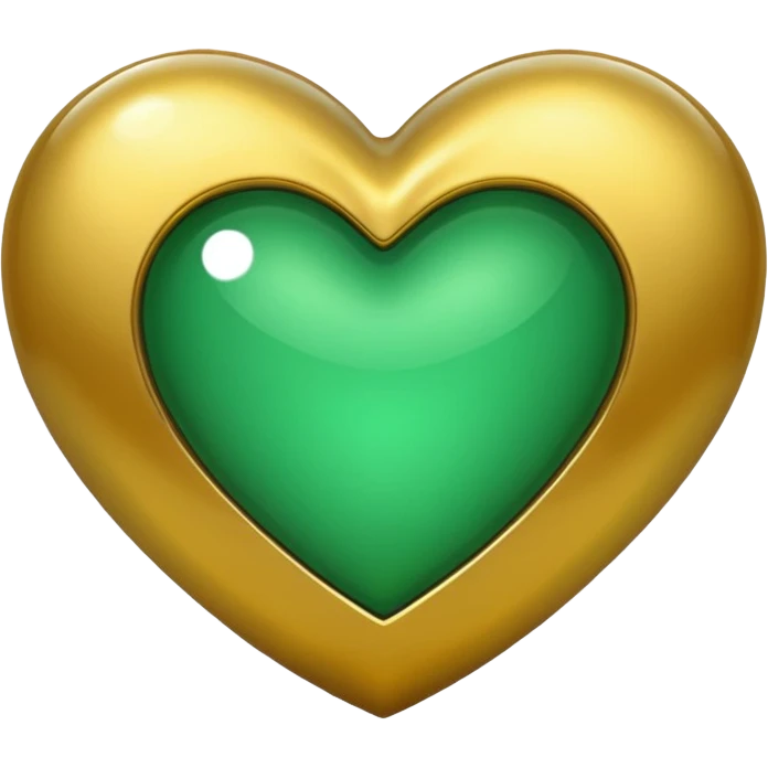 heart with golden and green colours emoji