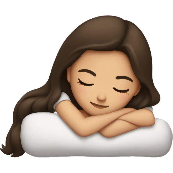 Brunette girl sleeping emoji