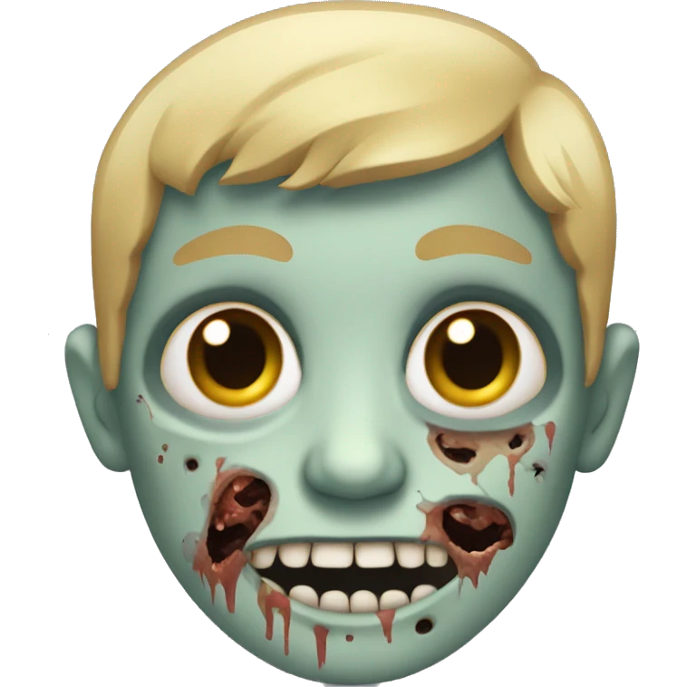 zombie boy with blond hair and brown eyes emoji