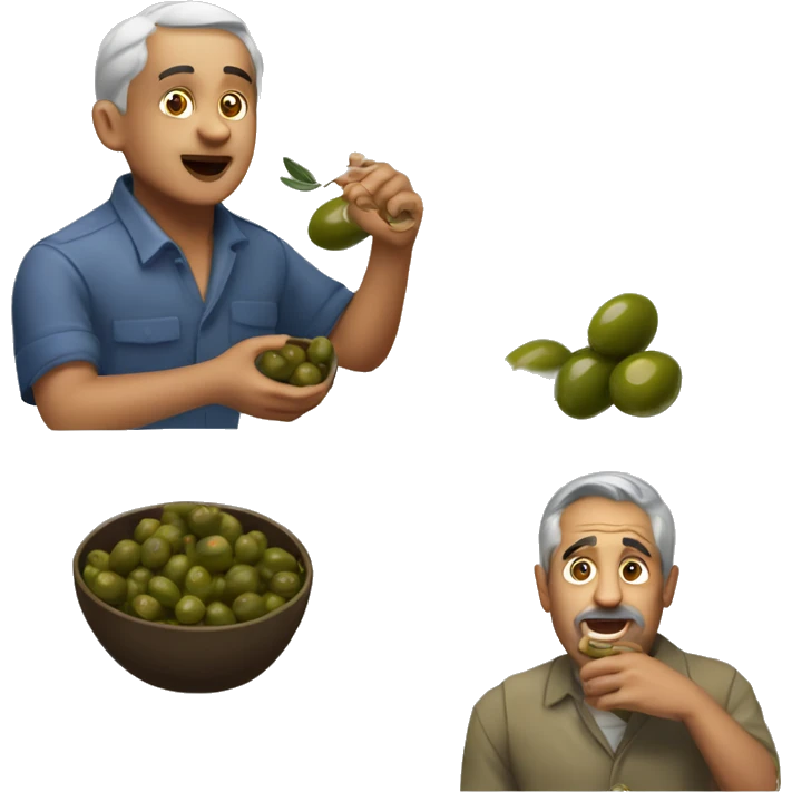 charles olivera eating olives emoji
