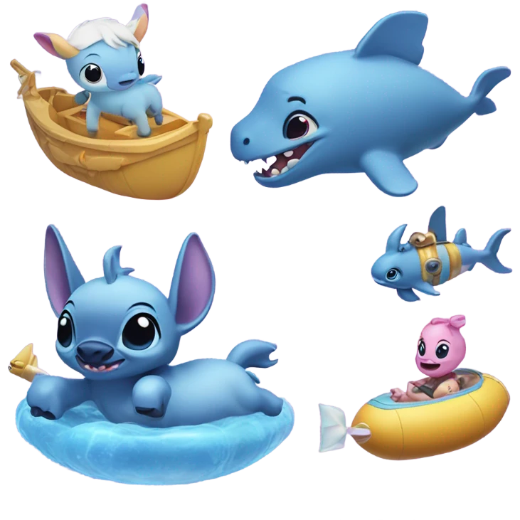 Image of stitch floating unicorn floating baby foating course foating submarine floating  emoji