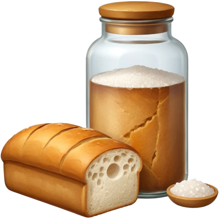 a one victorian bottle of salt and a loaf of bread emoji