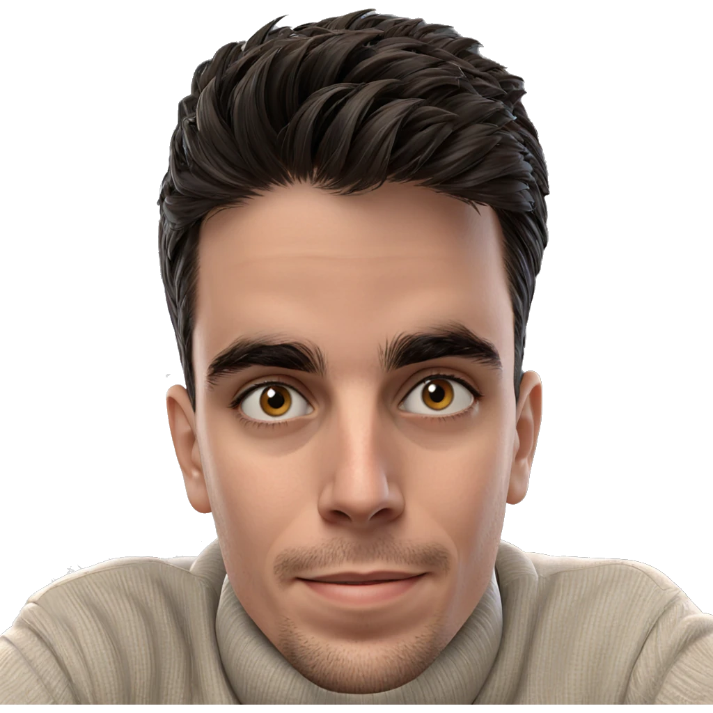smiling boy in turtleneck sweater emoji
