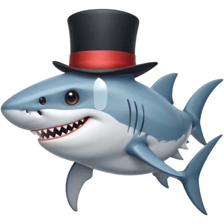 Shark with a top hat emoji
