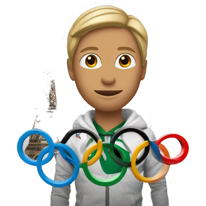 my headshot with effiel tower in the background and Olympic rings emoji