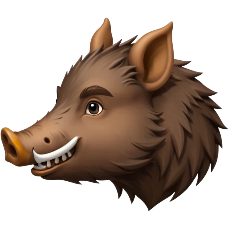 Wild boar face side view with long tusks emoji realistic emoji