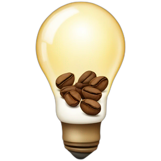 light bulb with coffee beans emoji