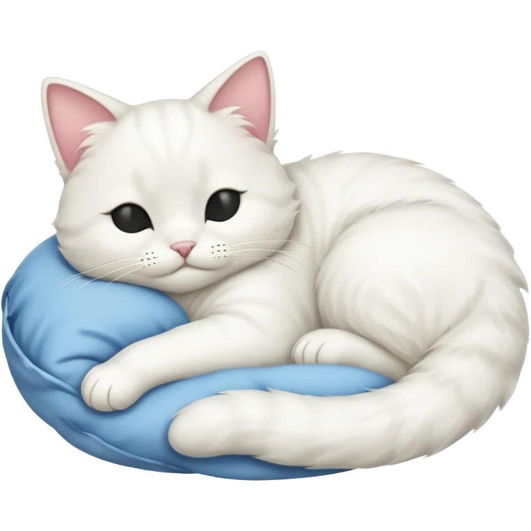 emoji of white napping cat with a tail hanging down emoji