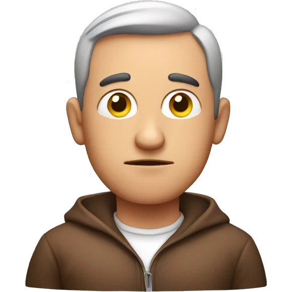 A man contemplating a ham emoji