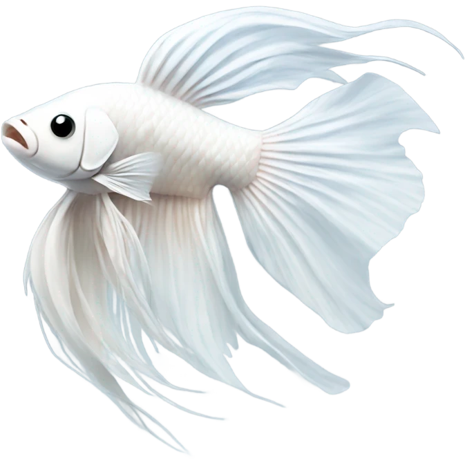 White betta fish happy emoji