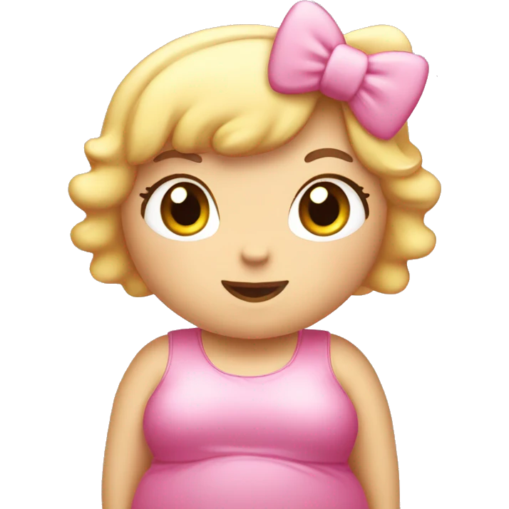 fat girl around hello kitty emoji