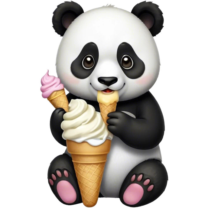 Panda eating ice cream emoji