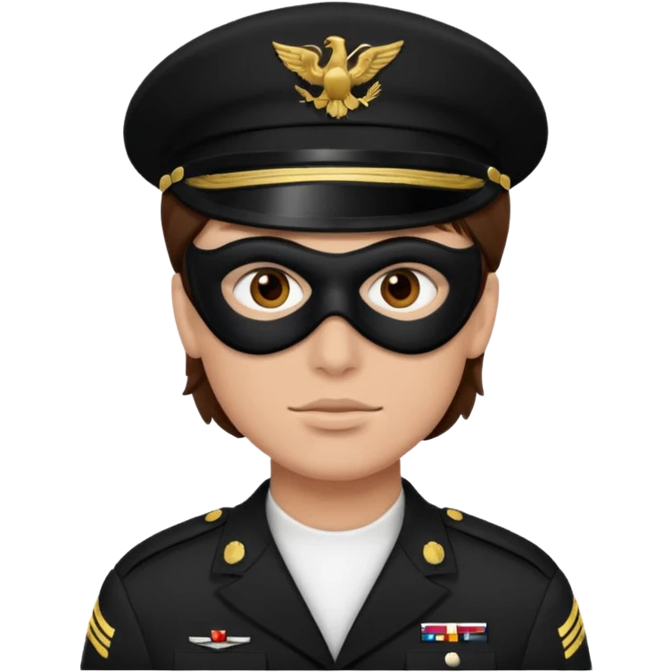 soldier with black masks and brown hair emoji