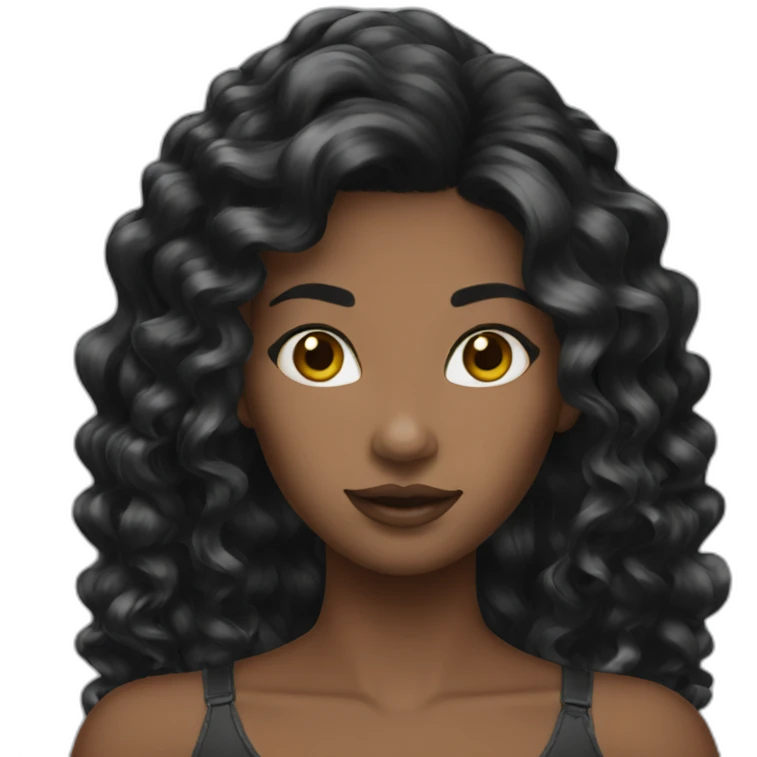 Siren hair black emoji
