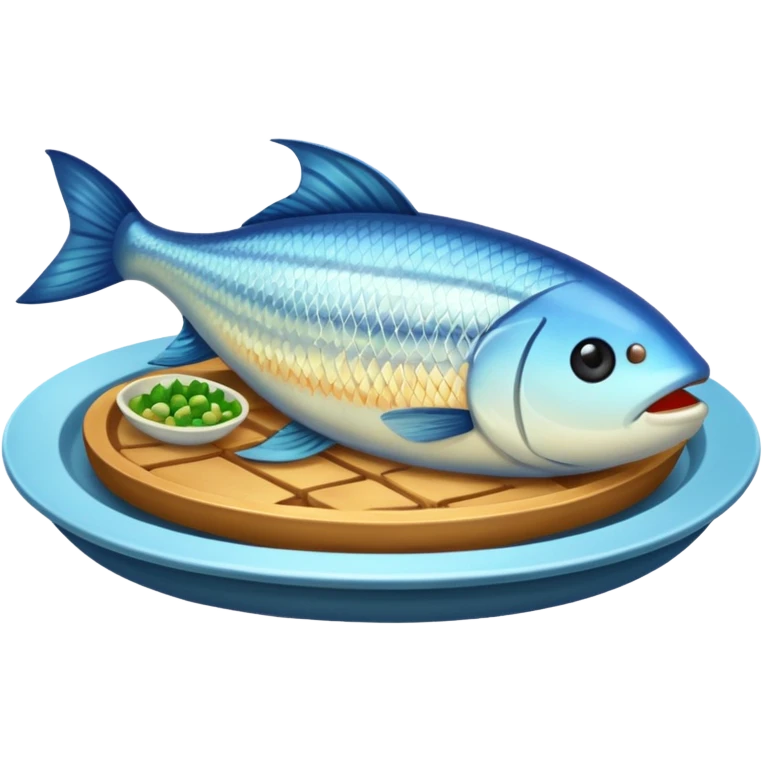 fish dish baked  emoji