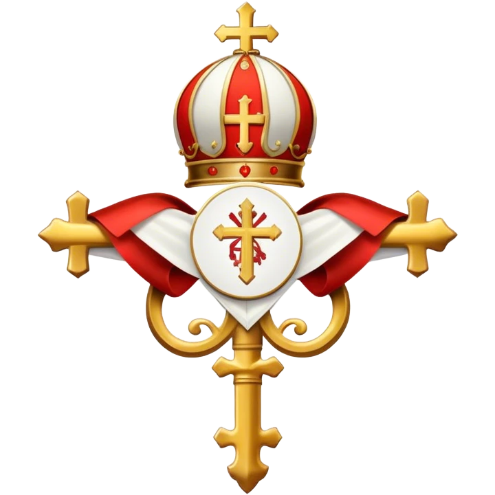Pope's emblem with a touch of red emoji