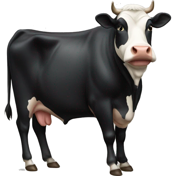 Fat black cow emoji