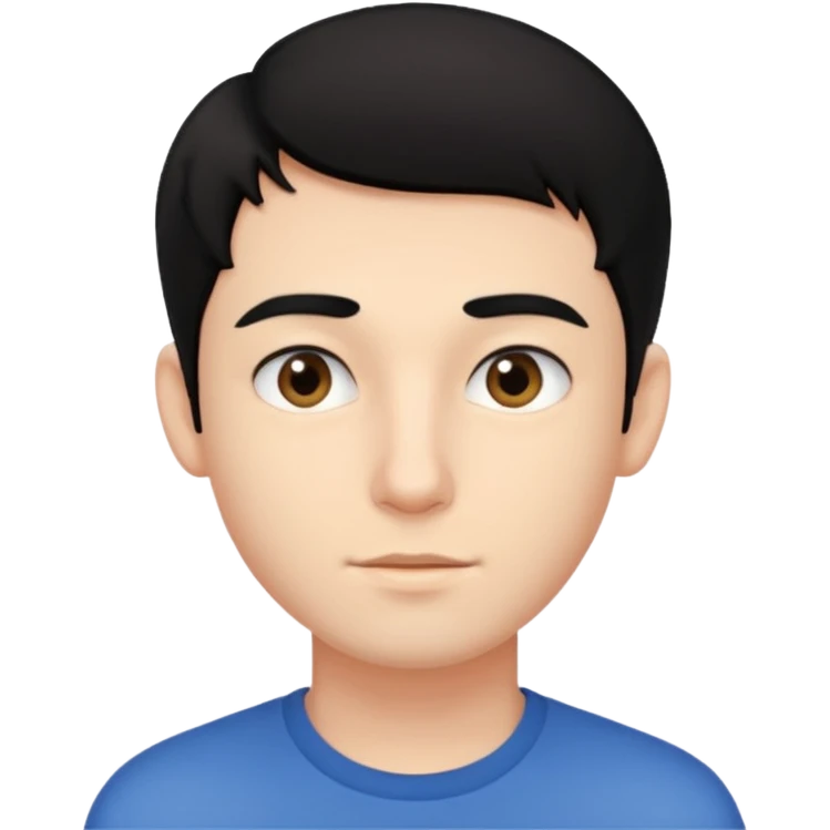 20 yaş erkek çocuk ince yüzlü siyah saçlı emoji