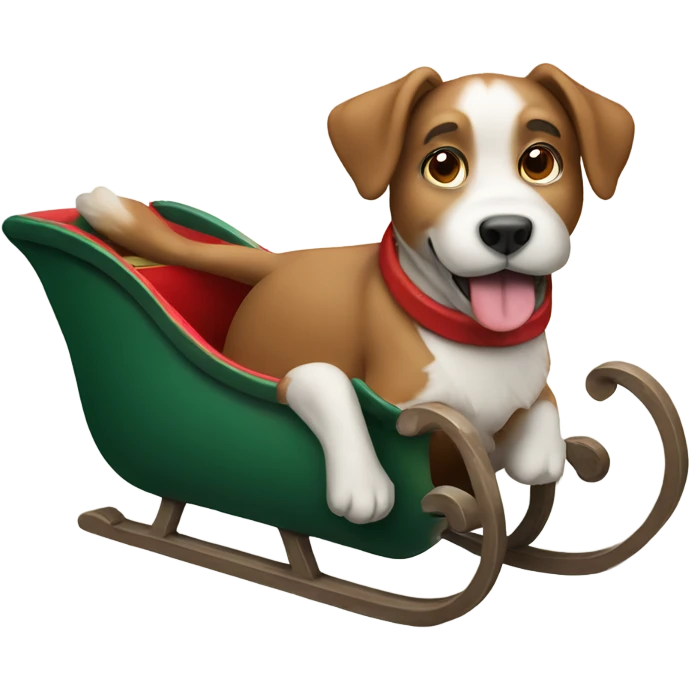 A dog in Santa’s sleigh  emoji