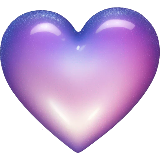 sparkly indigo-lilac-gradient iridescent heart emoji