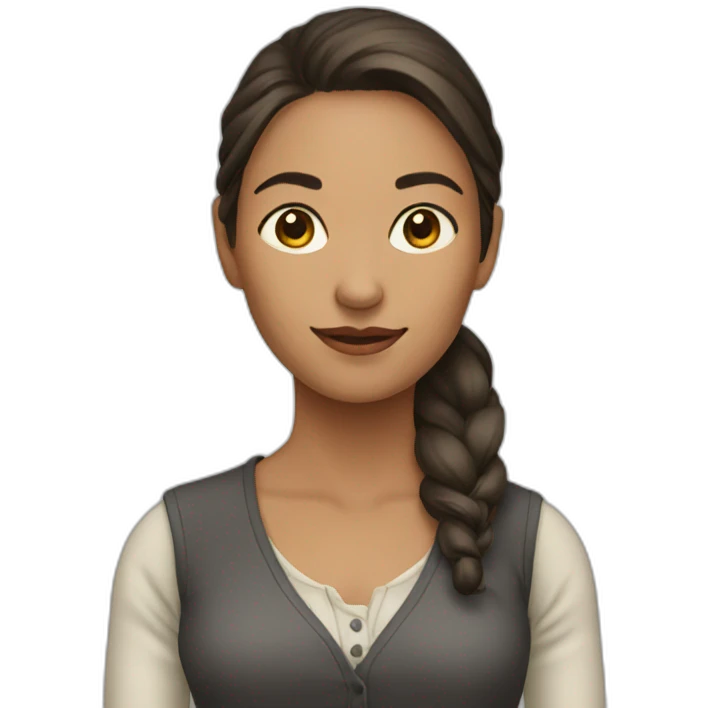 Woman with spoin emoji
