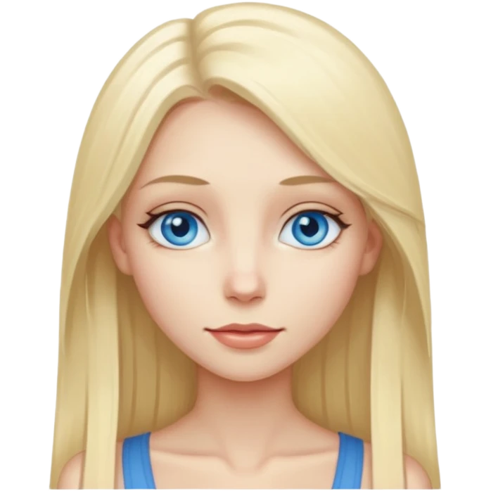 Skinny, sexy, long-pale blonde-har, straight,  blue eyes woman emoji
