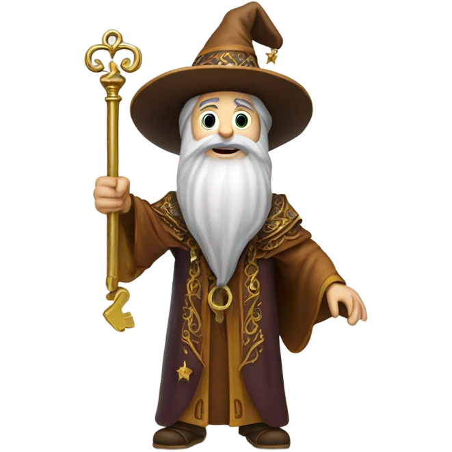 wizard holding big key emoji