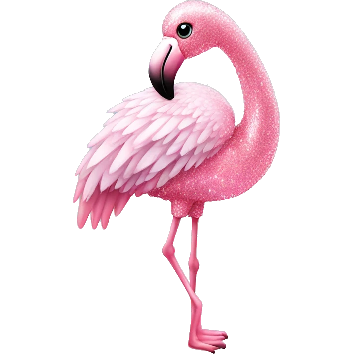 Sparkly angel flamingo emoji