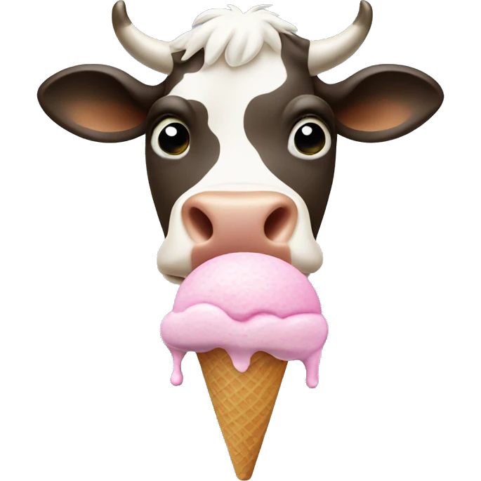 Cow eating ice cream emoji
