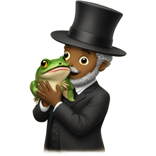Rabbi kissing a toad emoji