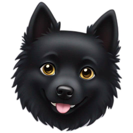 Black schipperke with only black hair emoji