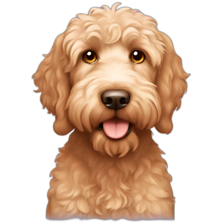 Labradoodle apricot with big ears emoji