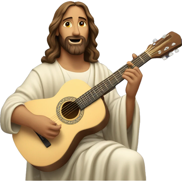 Jesus playing the guitar ￼ emoji
