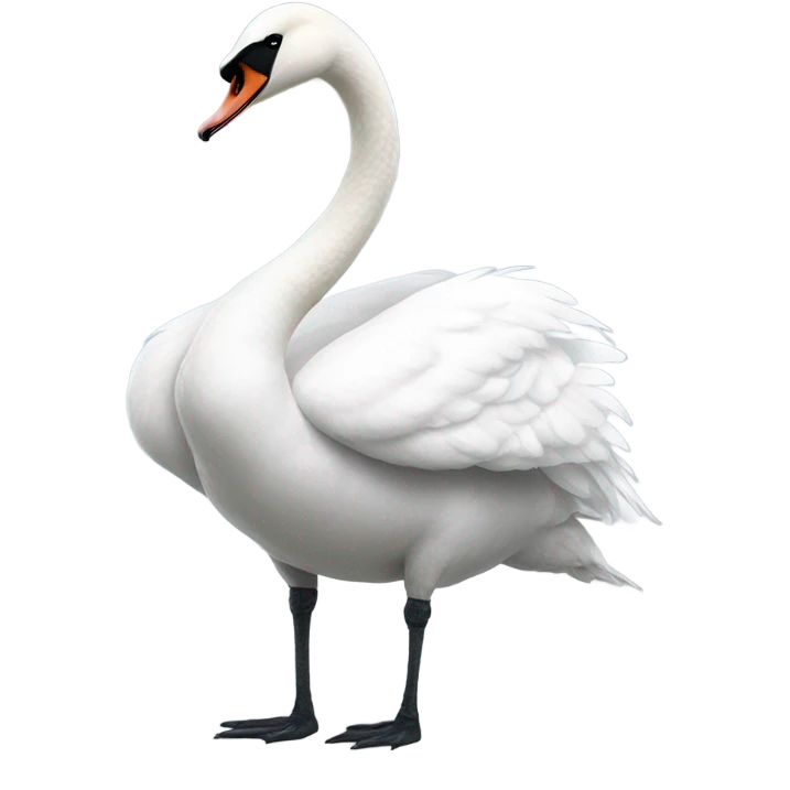 Realistic swan - standing emoji