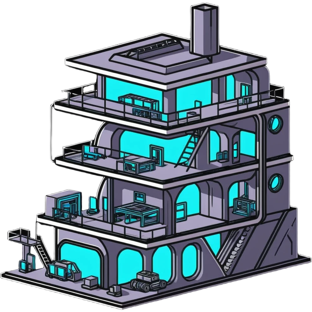 futuristic secret lair under construction emoji