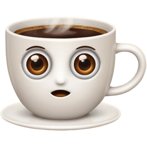 Coffee with eyes emoji