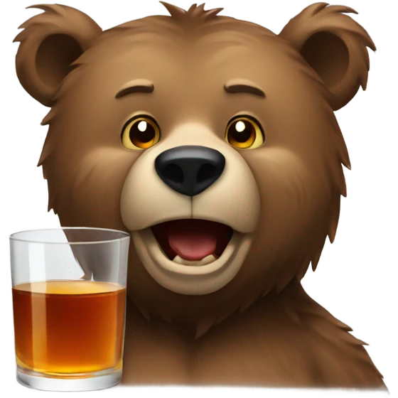 Bear drinking whisky emoji