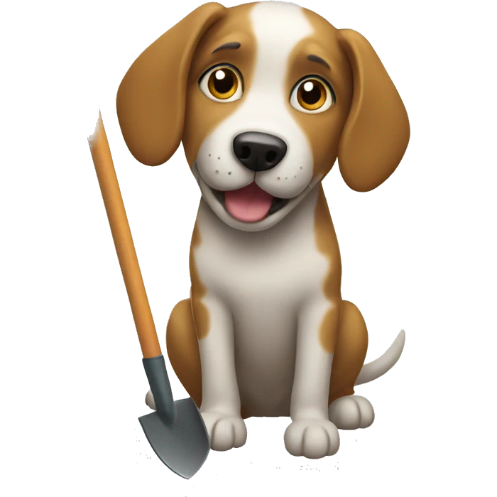 Dog with a shovel emoji