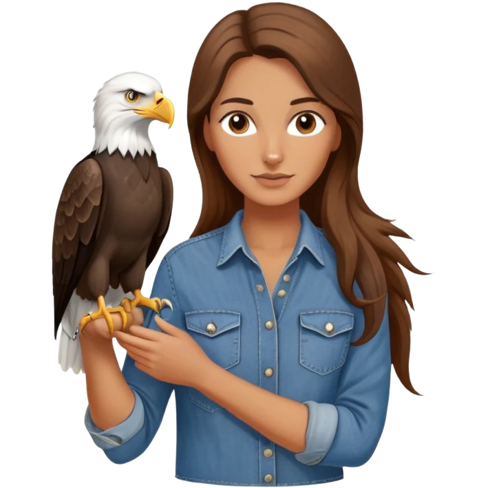 Country woman with bald eagle on her arm  emoji