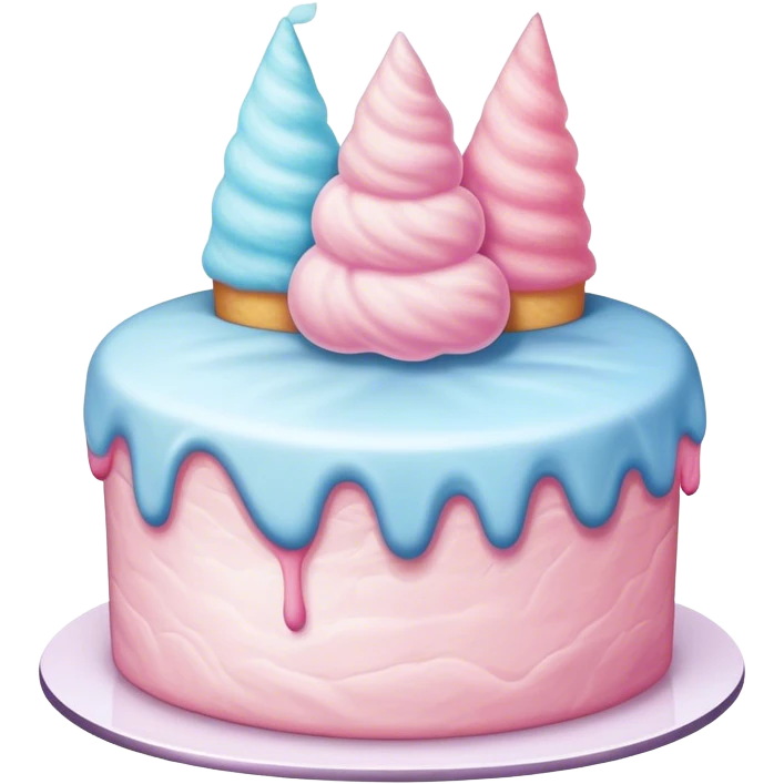 birthday cake with cotton candy on top  emoji