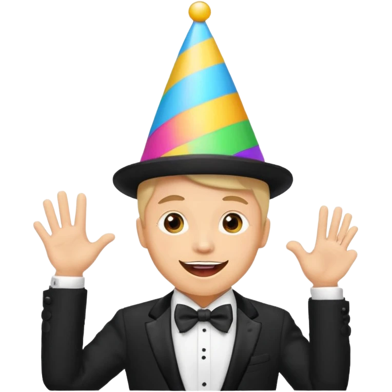a guy excited with some party background  emoji
