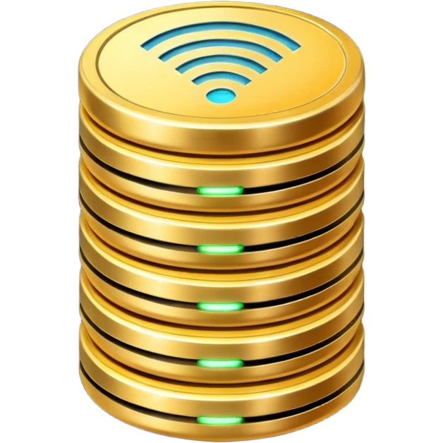 wifi coin stack emoji