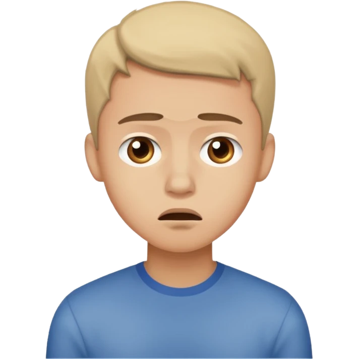 сделай тревожного молодого человека который боится отказать emoji