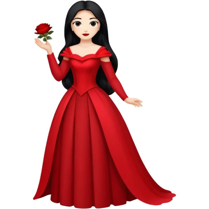 woman opera singer with long hair and dress emoji