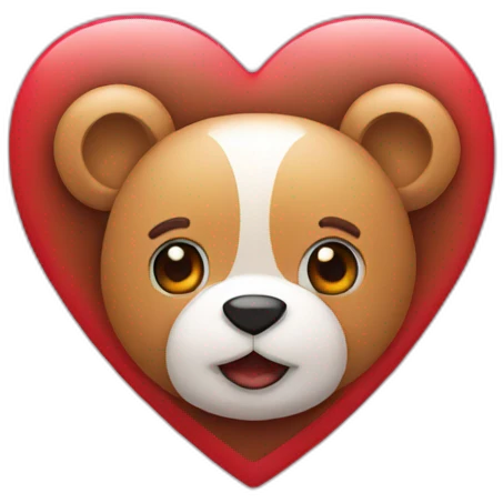 Heart with teddy emoji